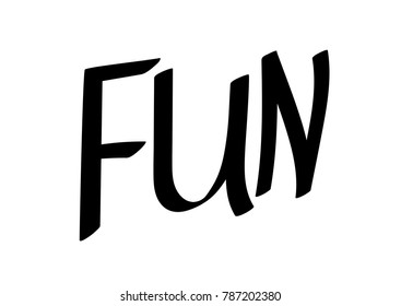 Fun, isolated calligraphy lettering, word design template, vector illustration