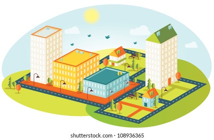Fun isometric building map