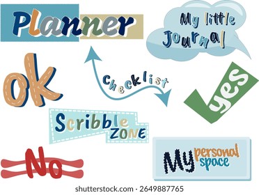 Fun Journal and Planner Words Sticker Pack