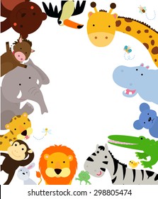 Fun Jungle Animals Border