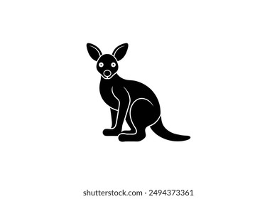 Fun kangaroo vector illustration in cartoon, clipart, and line art style for print