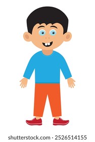 divertido garoto menino ícone de personagem de desenho animado isolado no fundo branco 
