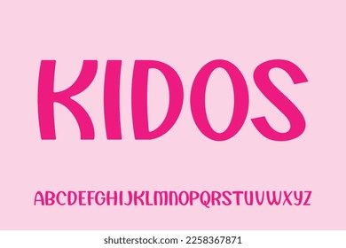 Fun kids display font vector