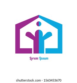 fun kids logo. children logo vector and illustration. kindergarten logo.