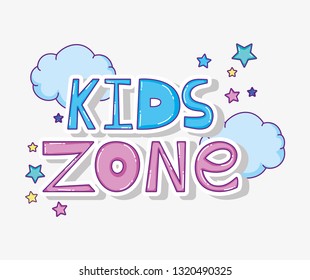 fun kids zone with clouds and stars