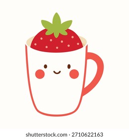 eine lustige Latte Tasse mit Erdbeermuster Verpackung
