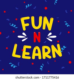 Fun And Learn For Kids, Children Book, Cover, Instagram, Square Design, Vibrant And Colourful Vector
