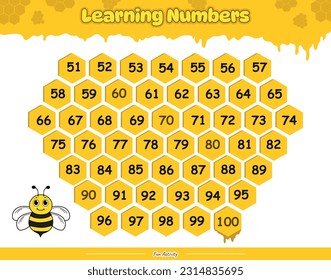 Fun learning numbers fifty one to one hundred. Fun activities for kids to play and learn