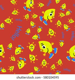 fun lemons greet pattern for textiles 2