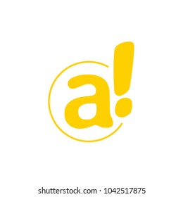 Fun Letter Logo Design. Exclamation Logo Design Template.