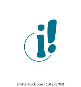 Fun Letter Logo Design. Exclamation Logo Design Template.