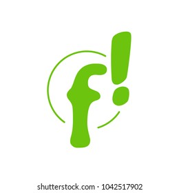 Fun Letter Logo Design. Exclamation Logo Design Template.