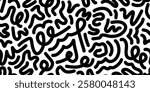 Fun line doodle seamless pattern. Creative minimalist style art background for children or trendy design with basic shapes. vector illustration.