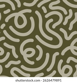 Linha divertida rabiscar padrão sem emenda. Plano de fundo de arte de estilo minimalista criativo para crianças ou design moderno com formas básicas. ilustração vetorial.