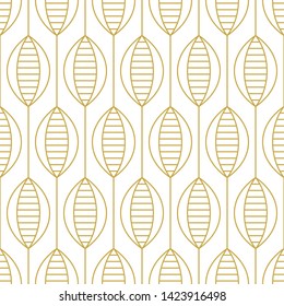 Fun linear ornament. Seamless vector pattern in gold color
