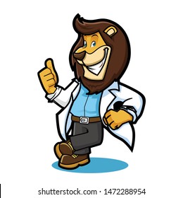 fun lion mascot character design tempate