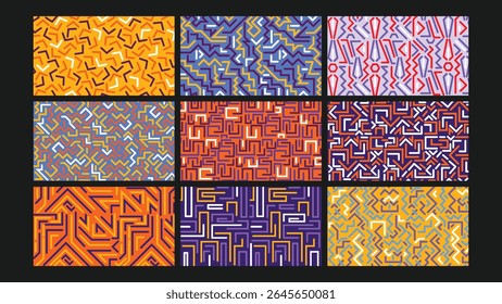 A fun and lively background full of doodle-style lines, sketches, and shapes in bright colors, perfect for creative projects and cheerful design elements.