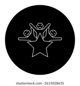 Fun and Lively Icon – Dark Background Style. Editable Stroke. Energetic, Social, and Entertainment-Focused Experience
