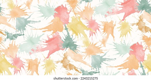 Fun, lively paint spatters seamless pattern, colors coordinate with Summer Roses patterns