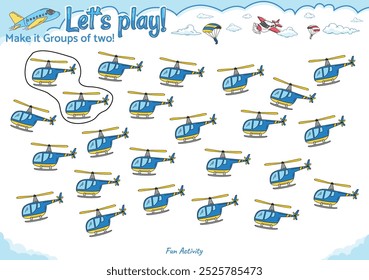 Fun logic game. Make it groups of two fun logic game for kid activities air transport. Educational game for children. fun activities for kids to play and learn.