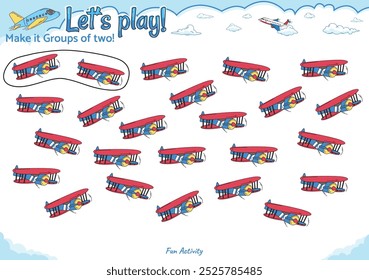 Fun logic game. Make it groups of two fun logic game for kid activities air transport. Educational game for children. fun activities for kids to play and learn.