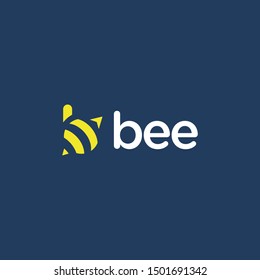 Fun logo concept with bee symbols, clean, simple and modern.