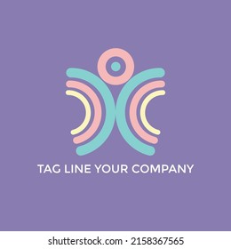 Fun logo Purple background For your company