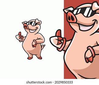 Fun Looking Cartoon Pig Character