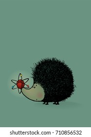 Fun looking hedgehog character with atomic nose.