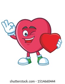 fun love symbol mascot character vector