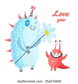 fun loving monsters on a white background