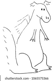 Fun magical dragon sketch vector