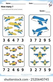 Fun Matching game. subtraction air transportation theme. fun activities for kids to play and learn.