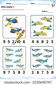 Fun Matching game. subtraction air transportation theme. fun activities for kids to play and learn.