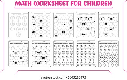 Fun math activity worksheets for children