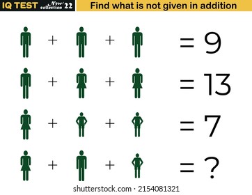 Fun math questions,Find the missing in addition. IQ test intelligence questions