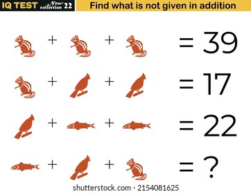 Fun math questions,Find the missing in addition. IQ test intelligence questions