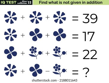 Fun math questions,Find the missing in addition. IQ test intelligence questions