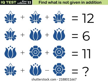 Fun Math Questionsfind Missing Addition Iq Stock Vector (Royalty Free ...