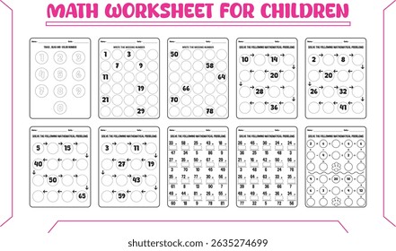 Fun math worksheets for children school