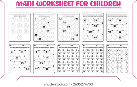 Fun math worksheets for children school