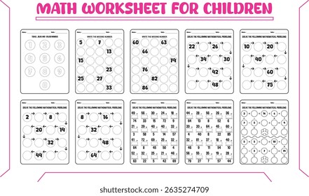 Fun math worksheets for children school