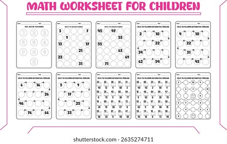 Fun math worksheets for children school