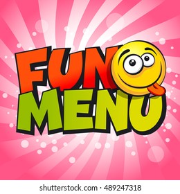 FUN MENU inscription. Vector illustration