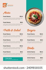 fun minimal vibrant menu design template clean flat layout cafe restaurant food brunch bistro lime green beach drinks mexican small business list mockup