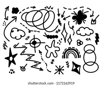 Fun Minimalist Doodles Old School Vibe Stock Vector (Royalty Free ...