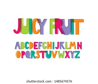 Fun modern hand-drawn childlike bulky doodle uppercase alphabet.