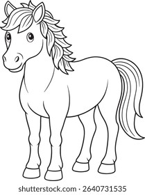 Fun Mongolian wild horse coloring page ideal for kids activities