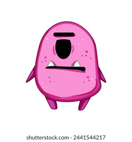 fun monster character cartoon. face comic, baby child, mouth toy fun monster character sign. isolated symbol vector illustration