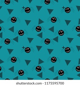 Fun monster halloween creative pattern seamless background. Vector illustration for baby fashion trendy.